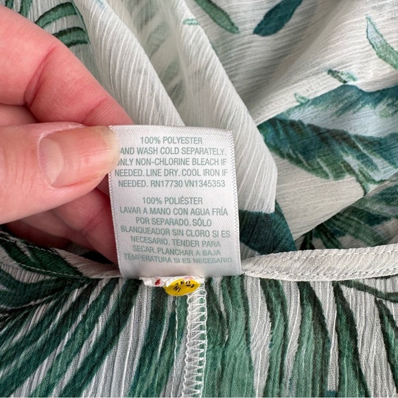 Kona Sol Palm Leaf Sheer Swim Coverup - Picture 2 of 8